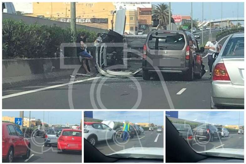 Imágenes del accidente ocurrido hace unos minutos (Foto TA)